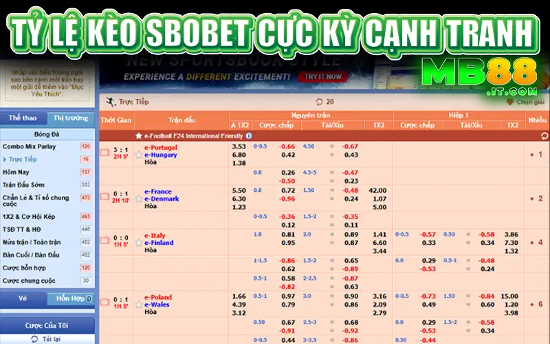SBOBET tại MB88 - Sảnh Thể Thao Khiến Dân Cá Độ Mê Mẩn!