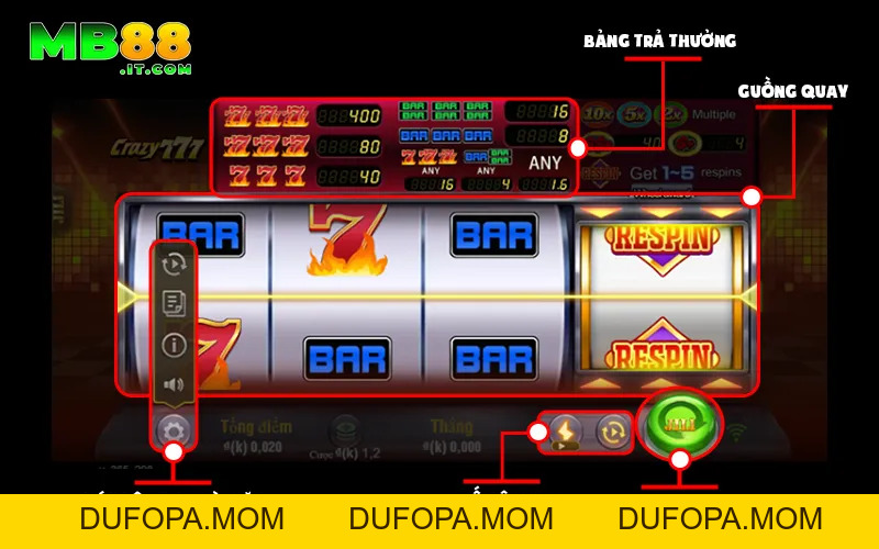 Điên Cuồng 777 – Trải Nghiệm Game Nổ Hũ Hot Tại MB88